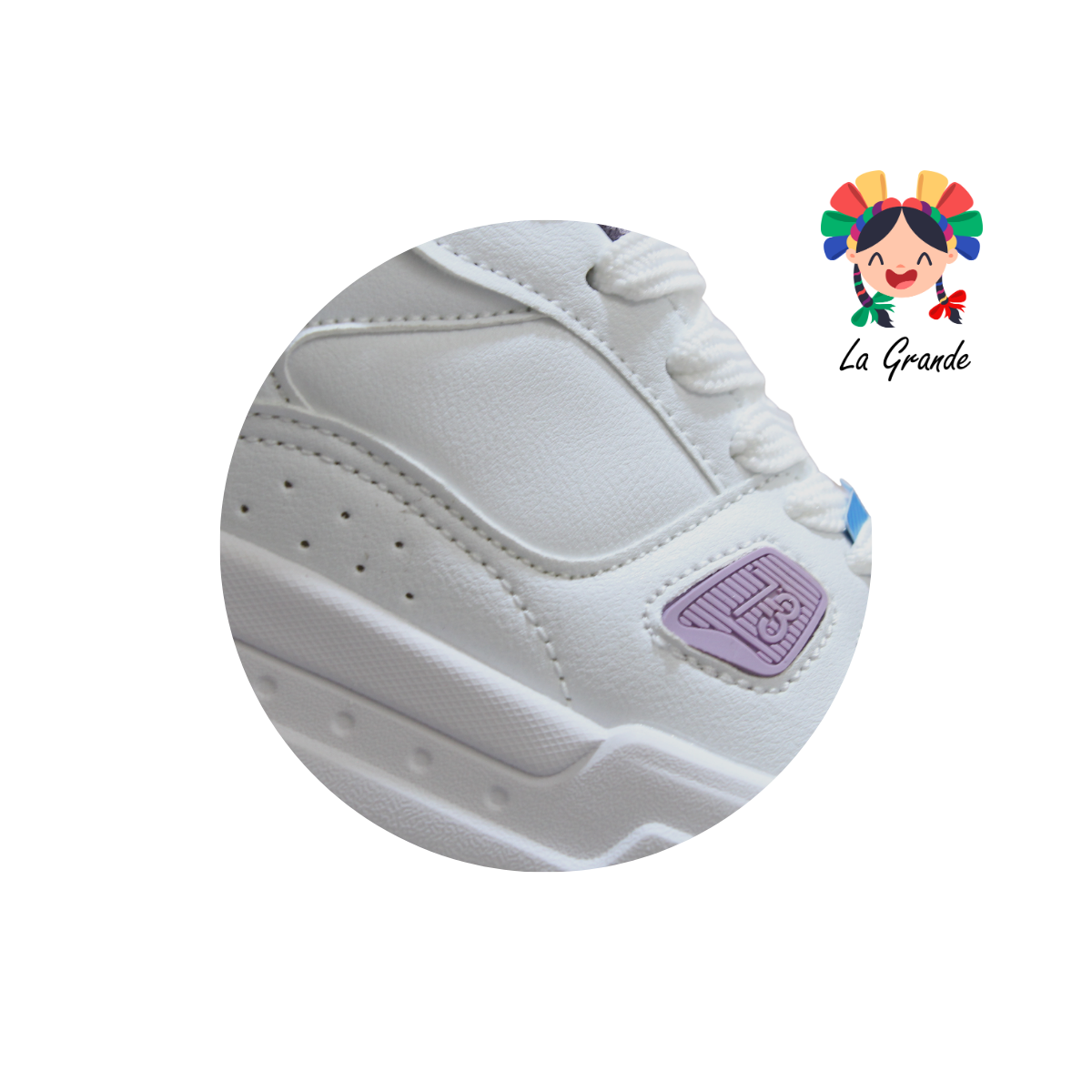 9H587189 LOTTO Blanco Gris Lila Tenis Casua para Dama