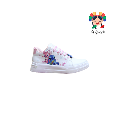 T506-4 DANIELS Blanco Rosa Lumino Tenis Casual para Dama