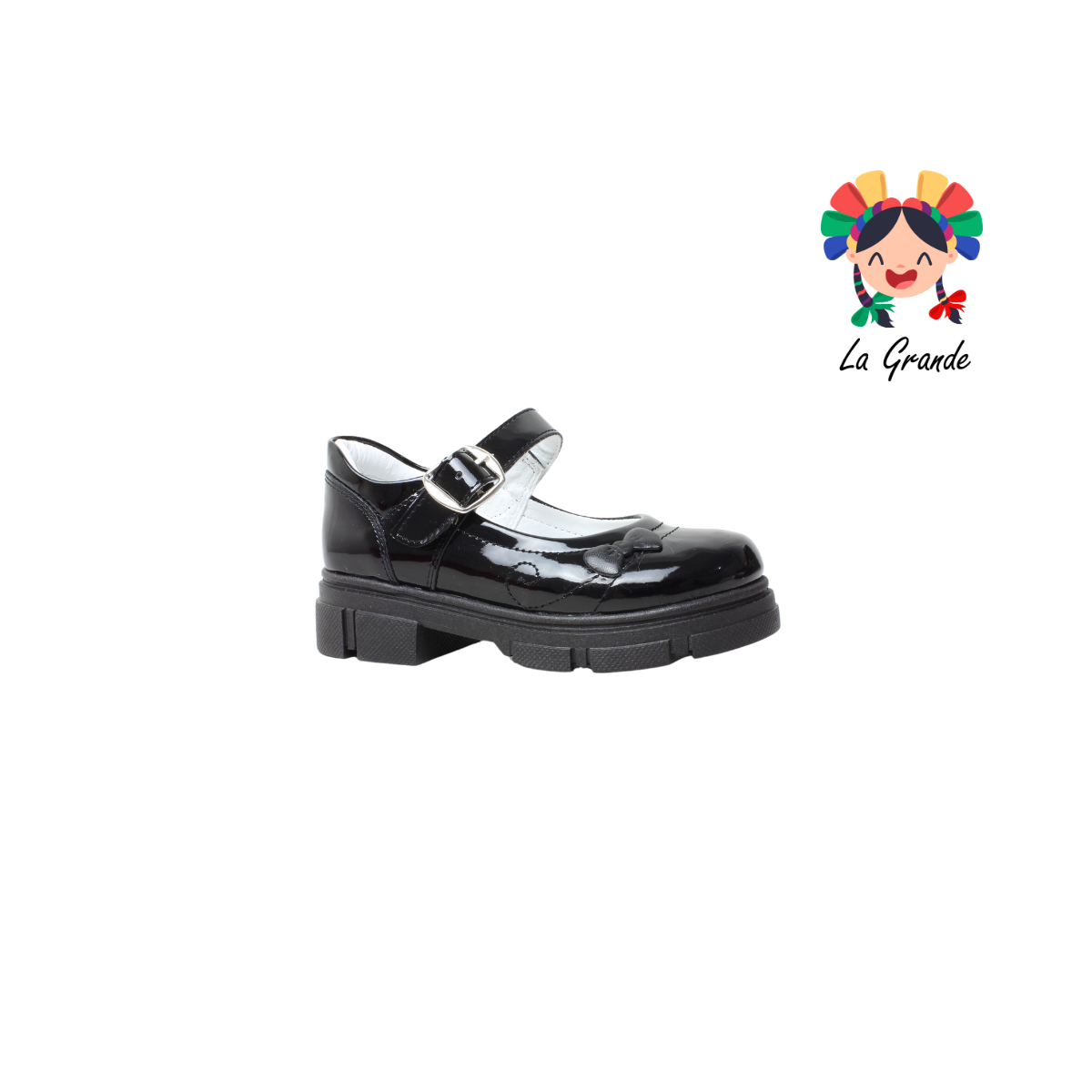 142 GABRIELA Negro Charol Zapato Escolar con Suela Kity para Dama