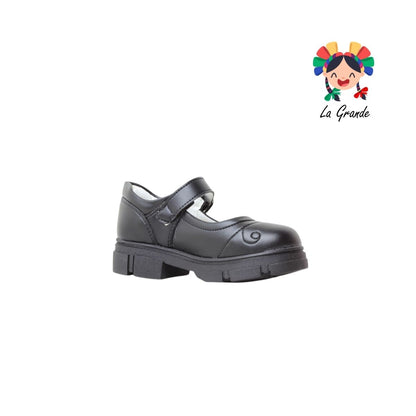 142 GABRIELA Negro Sintético Zapato Escolar con Suela Kity para Niña y Dama