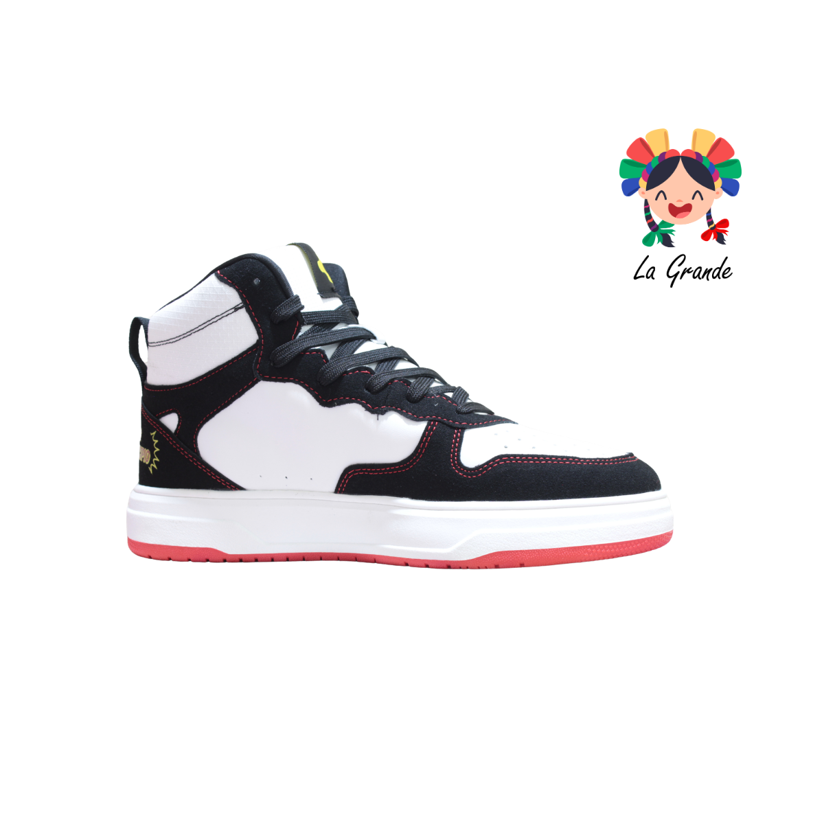 1038232 CHARLY Blanco Negro Tenis Casual para Dama, Joven y Caballero