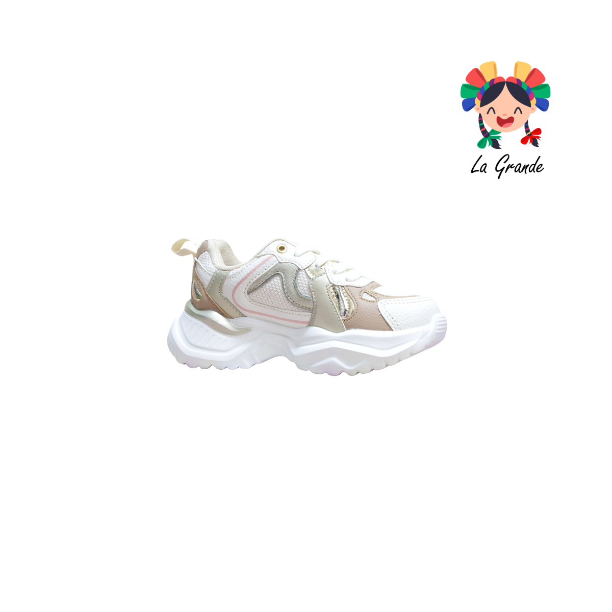 1822 ADIORA Beige Oro Maq Tenis Deportivo para Niña