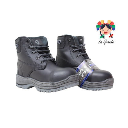 1450 PLANET BOSTON Negro Gris Bota Industrial con Casco para Dama y Jóven