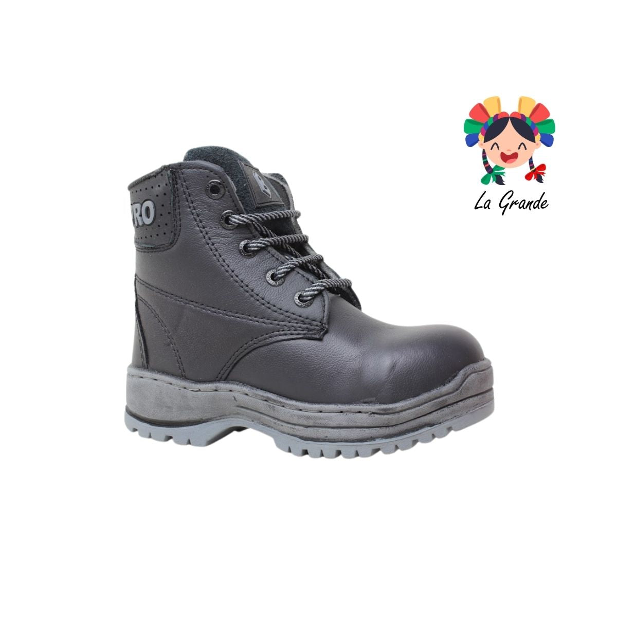 1450 PLANET BOSTON Negro Gris Bota Industrial con Casco para Dama y Jóven