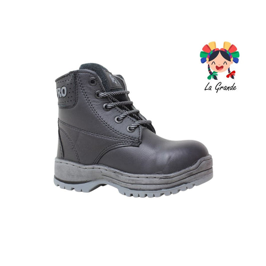 1450 PLANET BOSTON Negro Gris Bota Industrial con Casco para Dama y Jóven