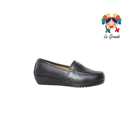145 AMPARO Negro Piel Zapato Casual para Dama
