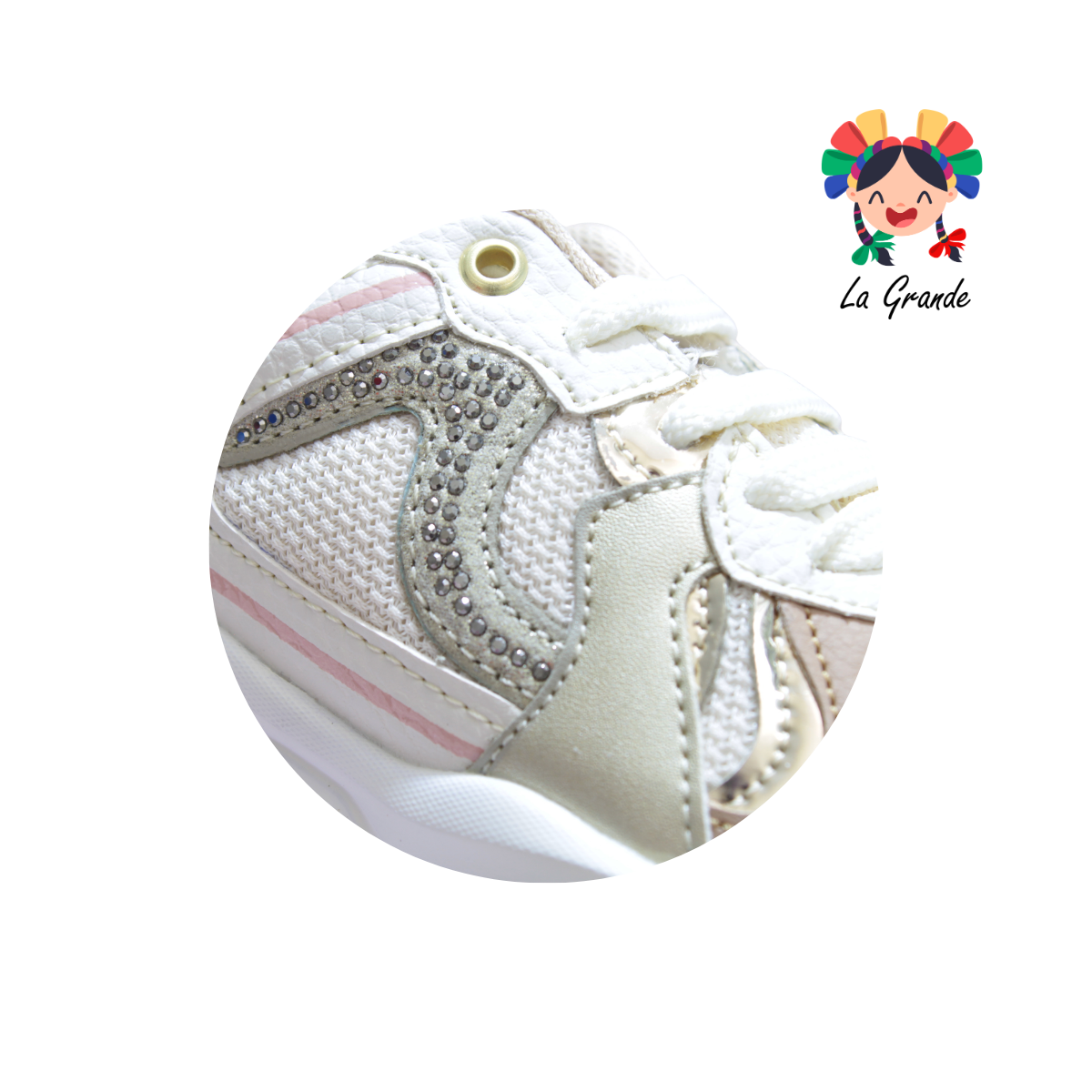 1822 ADIORA Beige Oro Maq Tenis Deportivo para Niña