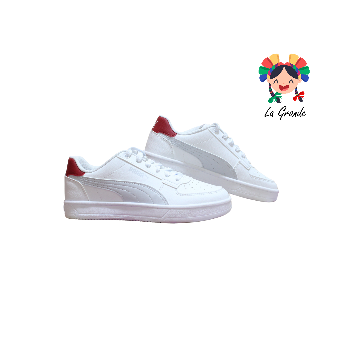 3720 CAVEN 2.0 PM Blanco Rojo Sintético Tenis Importado Original Para Dama y Joven