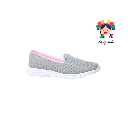 800 CARTIAN SPORT Gris Bco Rosa Textil Tenis Casual para Dama