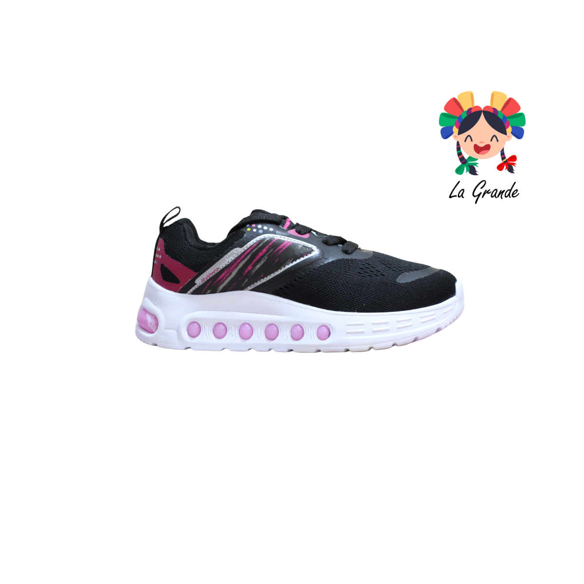 079 MAKKENA Negro Fucsia Tenis Deportivo para Dama