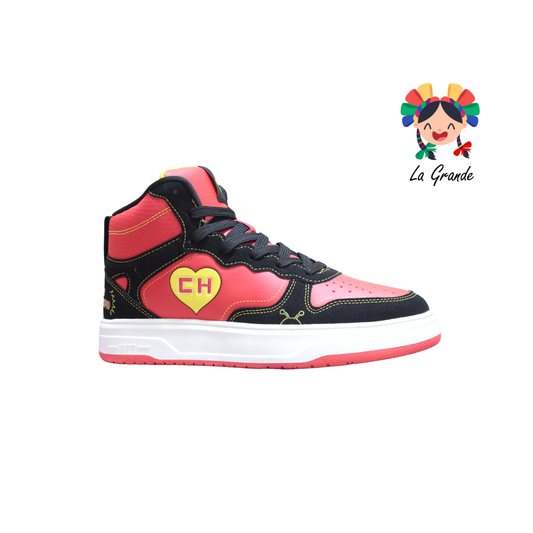 1038232 CHARLY Rojo Negro Tenis Casual para Dama, Joven y Caballero