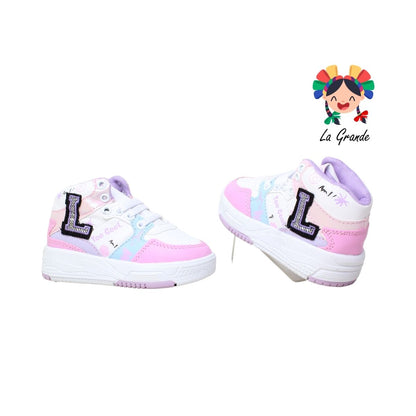 147 LUX-10 Blanco Lila Sintético Tenis Casual para Bebé