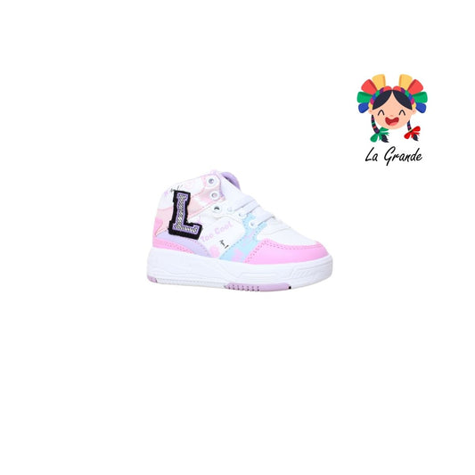 147 LUX-10 Blanco Lila Sintético Tenis Casual para Bebé