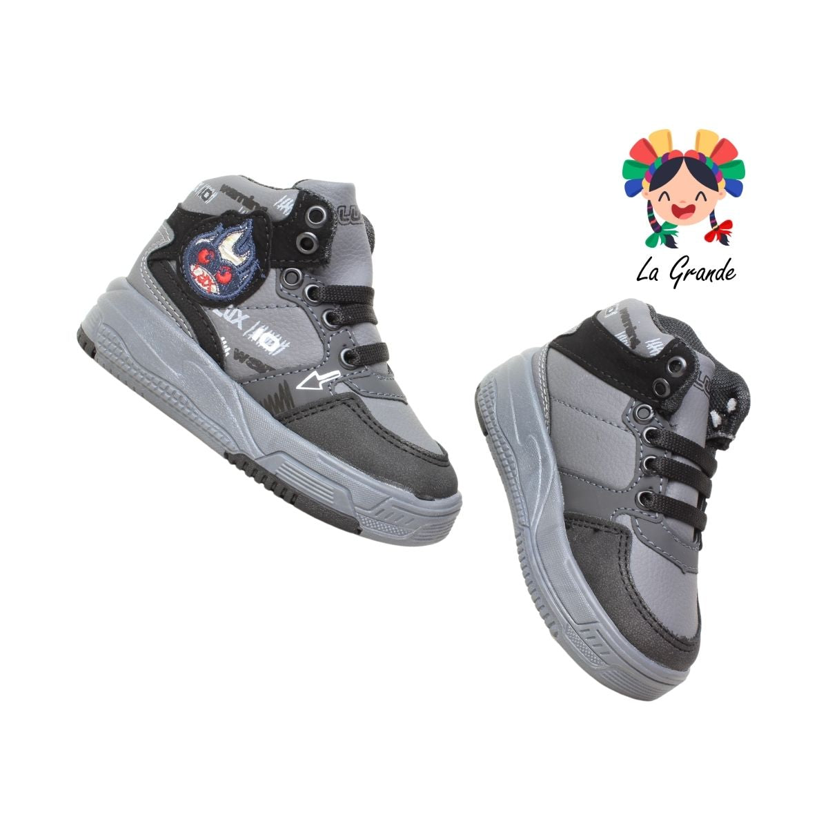 147 LUX-10 Oxford Negro Sintético Tenis Casual para Bebé