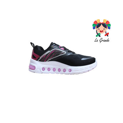 079 MAKKENA Negro Fucsia Tenis Deportivo para Dama