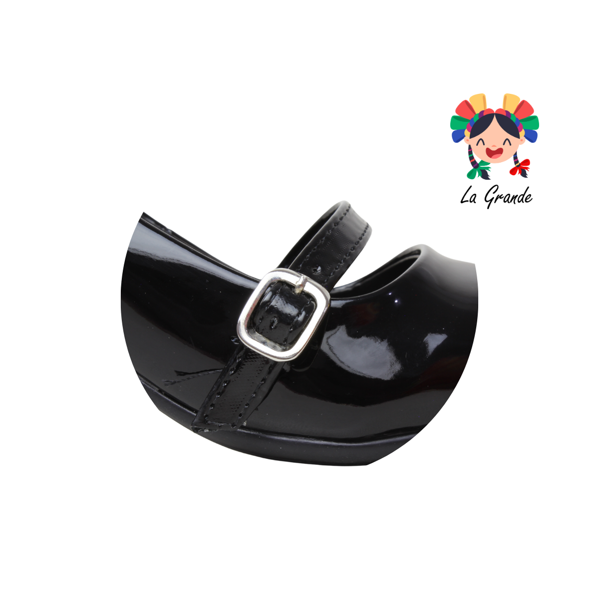 2413 ETNIA Negro Charol Zapatilla de Vestir para Dama