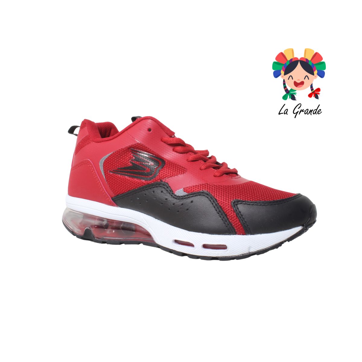 058 BOOST Rojo Negro Tenis Deportivo de Válvula para Caballero