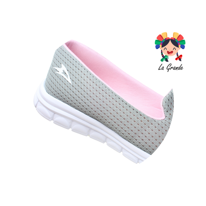 800 CARTIAN SPORT Gris Bco Rosa Textil Tenis Casual para Dama