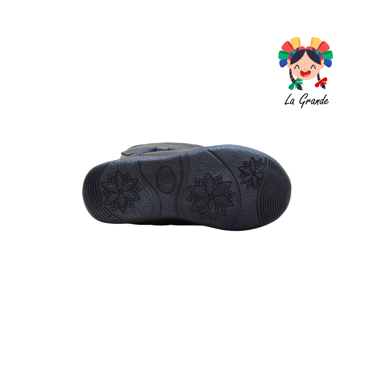 759N LADY FLORES Negro Napa Bota Alta para Niña