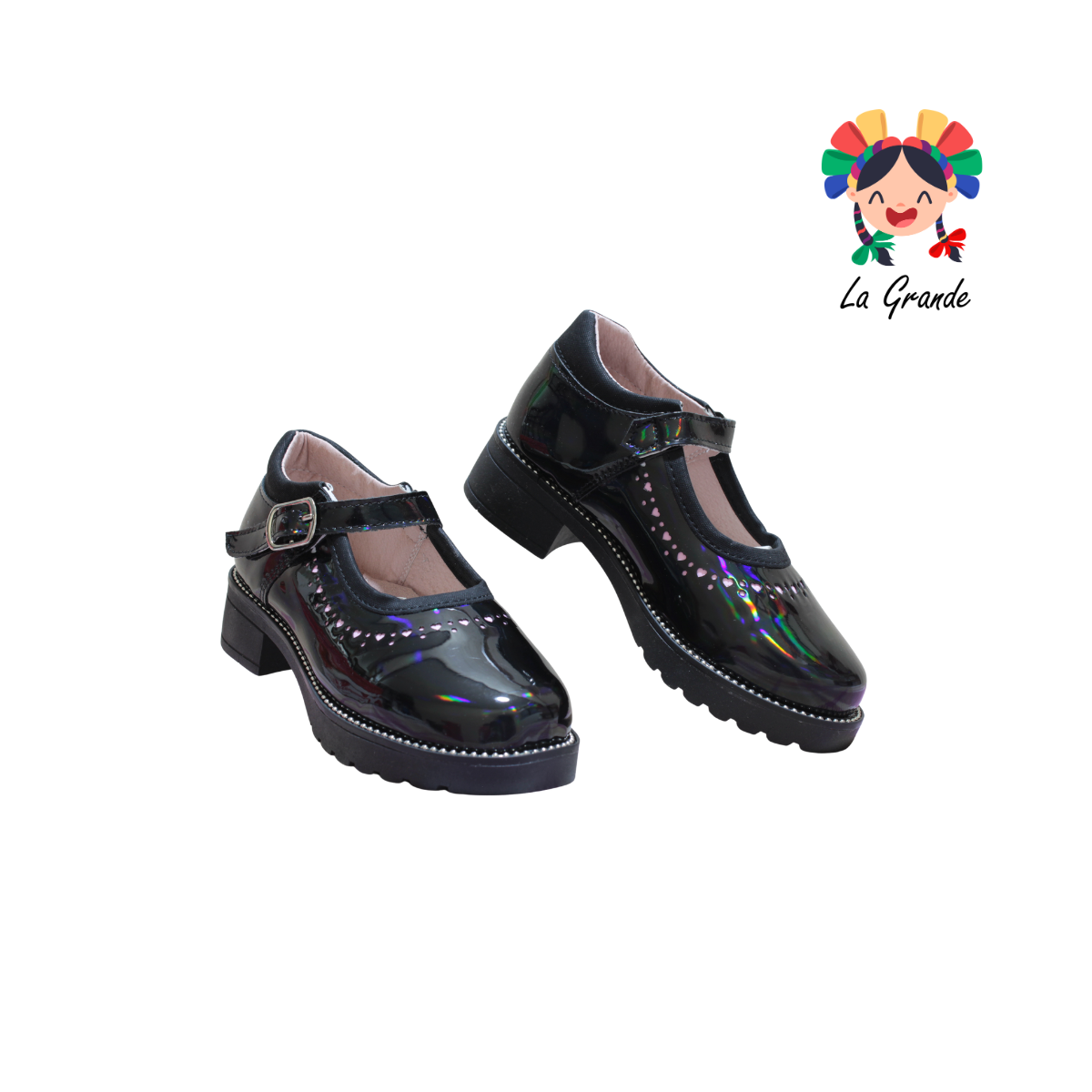 804 MIA Negro Charol Zapato Escolar para Niña