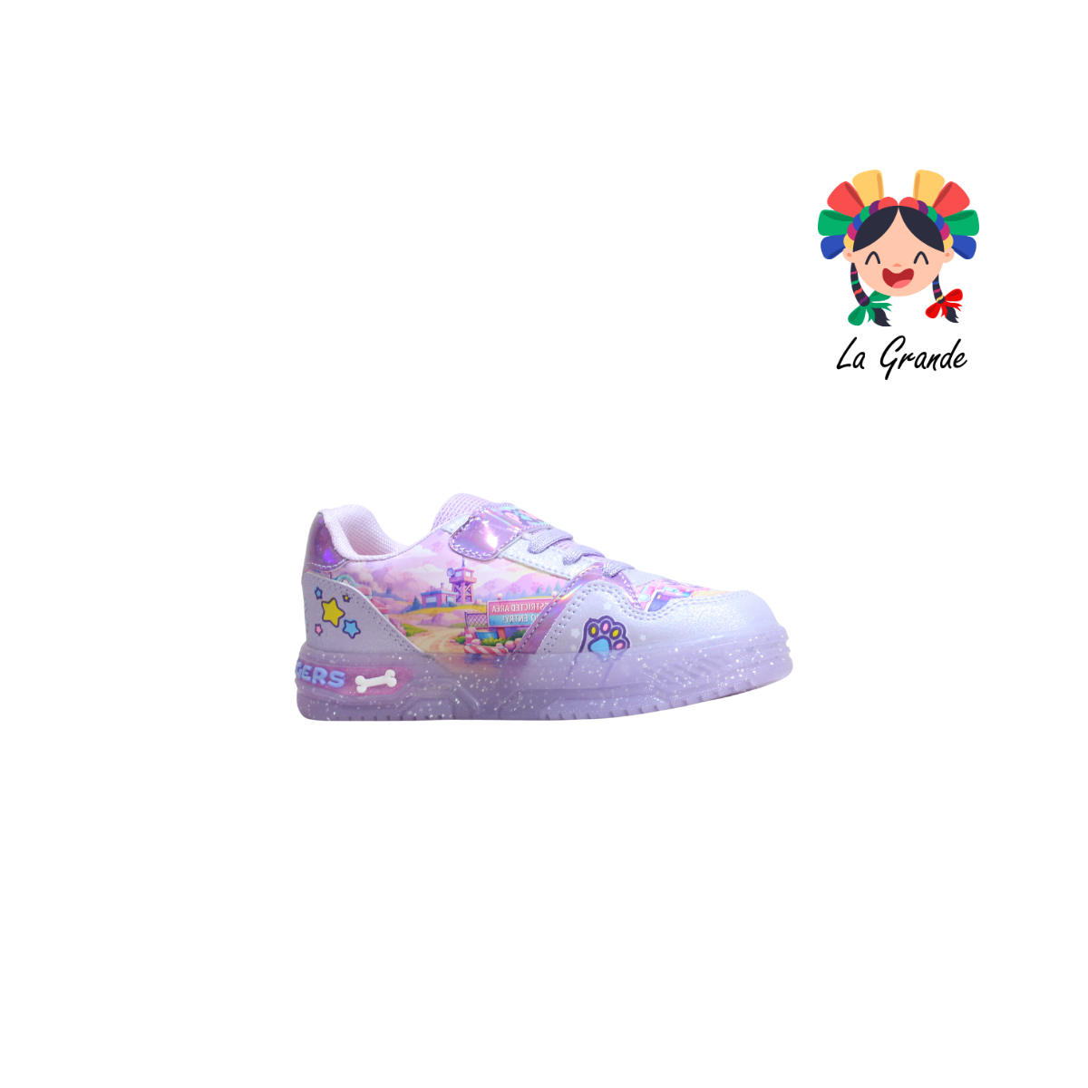 700 Perro ON KIDS Lila Multicolor Sint Tenis con Luces Led para Niña