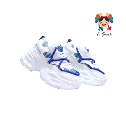 G04-2B FOSUM Beige Azul Textil Tenis Casual para Dama