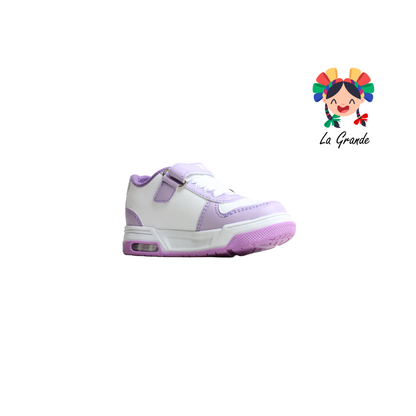 15000 FIRST Blanco Lila Sint Tenis Casual para Bebe y Niña