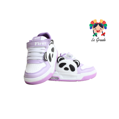 15000 FIRST Blanco Lila Sint Tenis Casual para Bebe y Niña