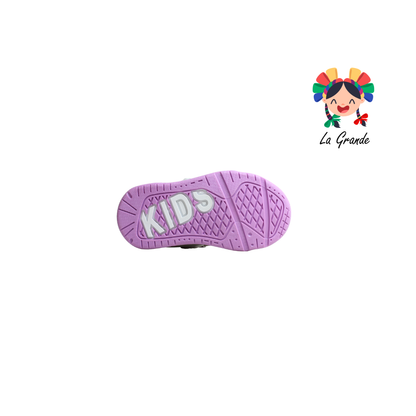 15000 FIRST Blanco Lila Sint Tenis Casual para Bebe y Niña