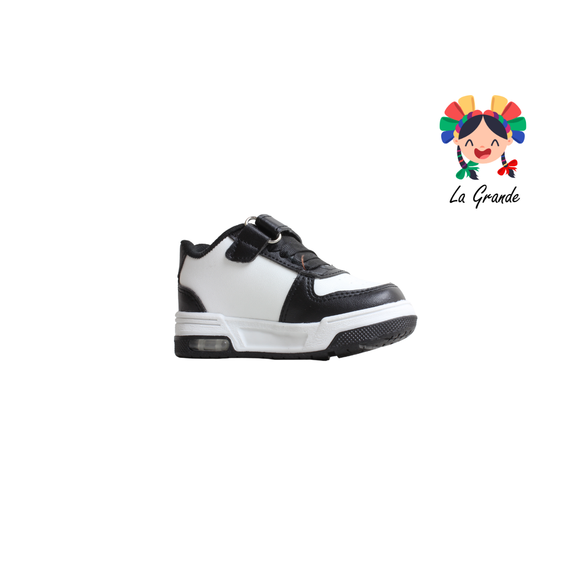 15000 FIRST Blanco Negro Sint Tenis Casual para Bebe, Niña y Niño