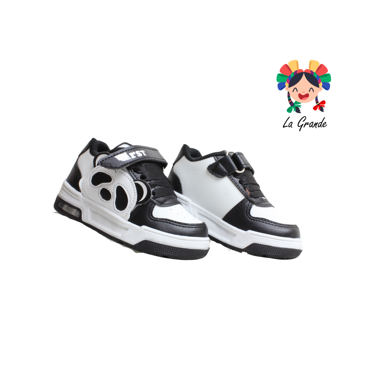 15000 FIRST Blanco Negro Sint Tenis Casual para Bebe, Niña y Niño