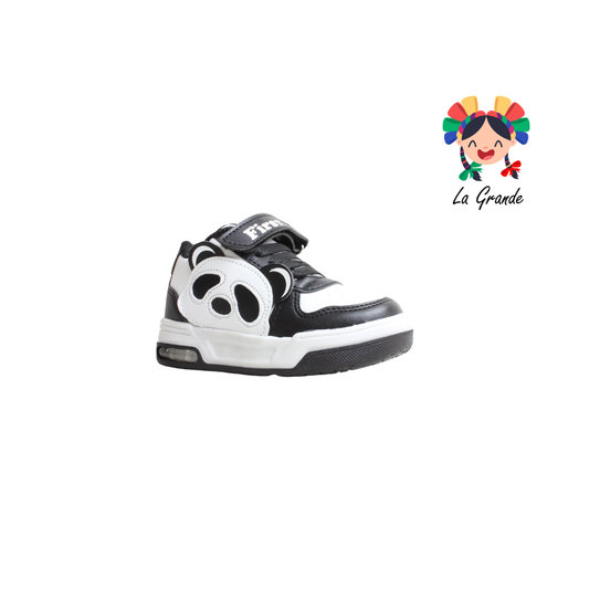 15000 FIRST Blanco Negro Sint Tenis Casual para Bebe, Niña y Niño