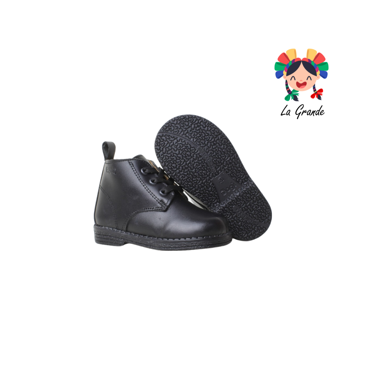 1505-N DOGI Piel Negro Negro Bota Casual para Bebé