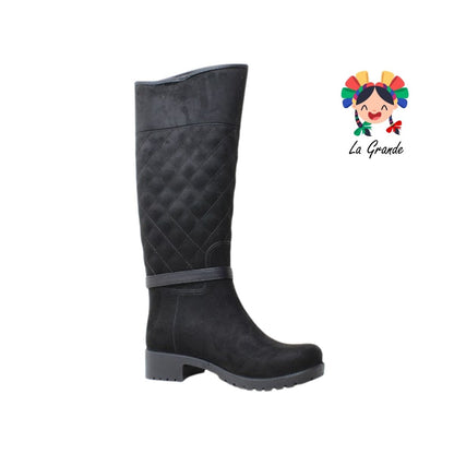 1508 ULAN Negro Durazno Bota Lluvia para Dama