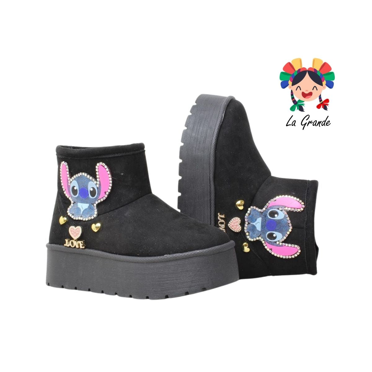 1509 KOALA FRIDAYS Negro Nobuck Bota Corta para Dama