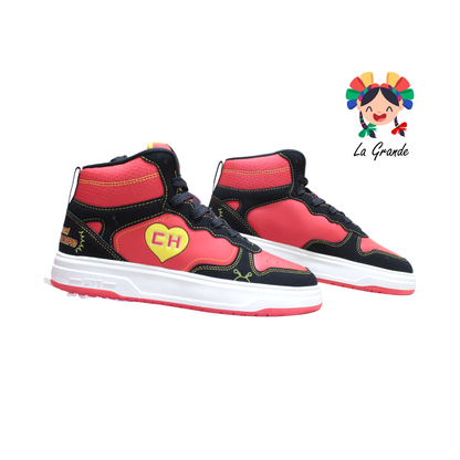 1038232 CHARLY Rojo Negro Tenis Casual para Dama, Joven y Caballero