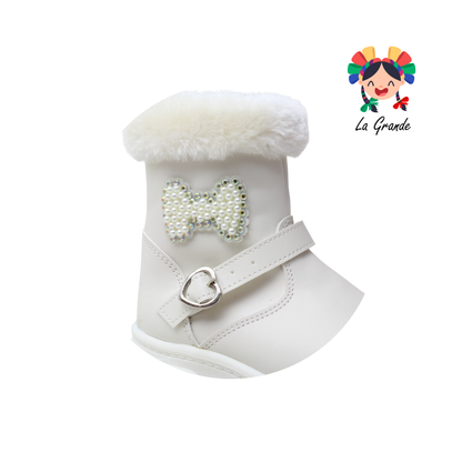 150 ERANDI Latte Napa Bota con Peluche para Niña