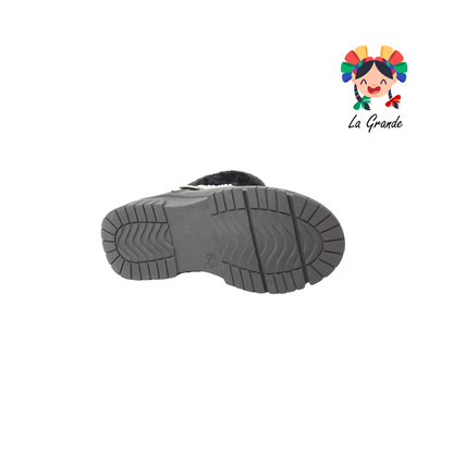 150 ERANDI Negro Napa Bota con Peluche para Niña
