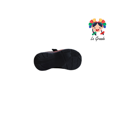 1727 KINGS-LU Negro Rojo Sintético Tenis Casual con Luz Led para Niño