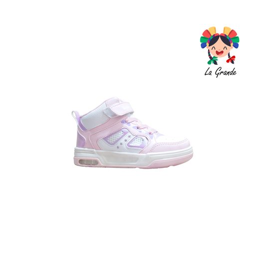 1007 KENDROS Blanco Rosa Tenis Casual para Niña