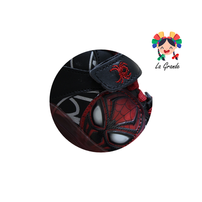 1727 KINGS-LU Negro Rojo Sintético Tenis Casual con Luz Led para Niño