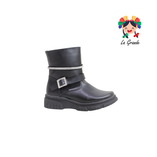 154 ERANDI Negro Napa Bota Casual para Niña