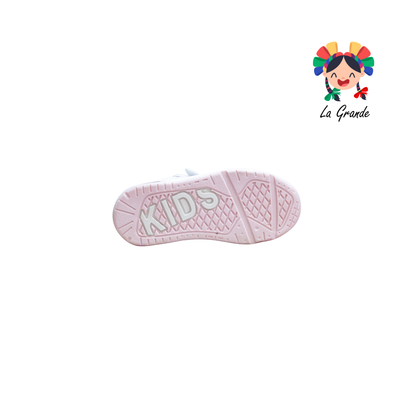 1007 KENDROS Blanco Rosa Tenis Casual para Niña