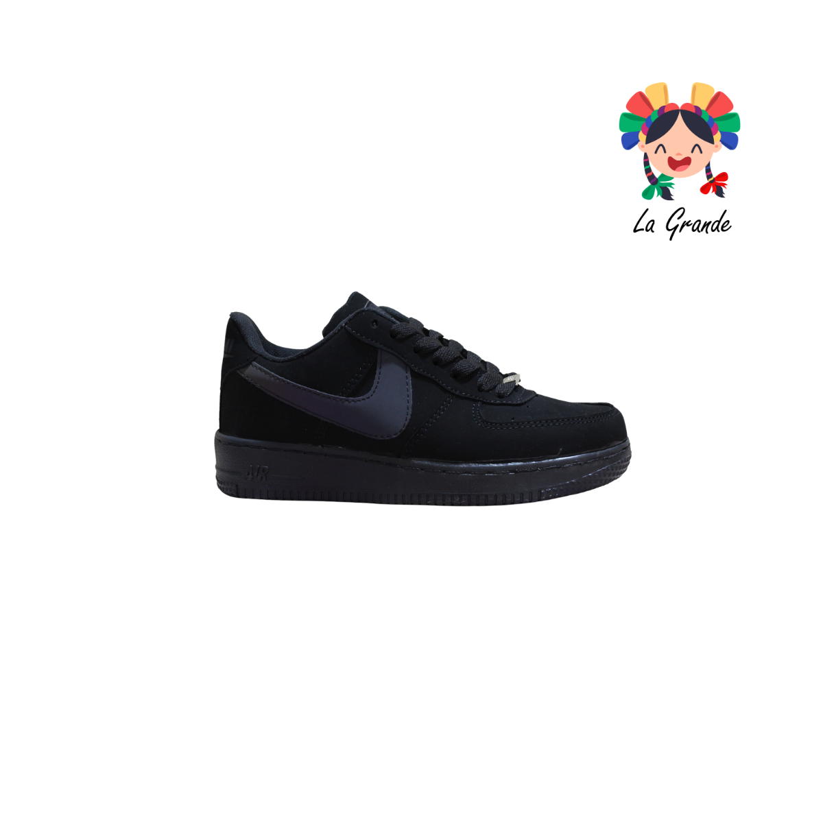 002 LERMI Negro Tornasol Nobuck Tenis Casual Para Dama y Joven