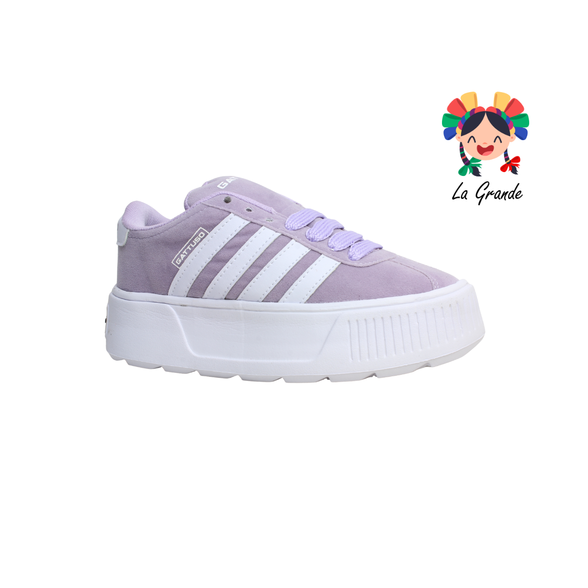 303 GATTUSO Lila Bco Bco Bco Lila Tenis Casual para Dama