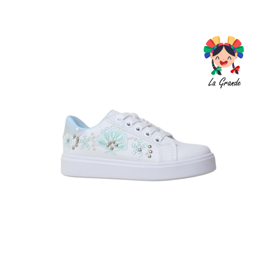 156 FRIDAYS Blanco Turqueza Sint Tenis Casual para Niña y Dama