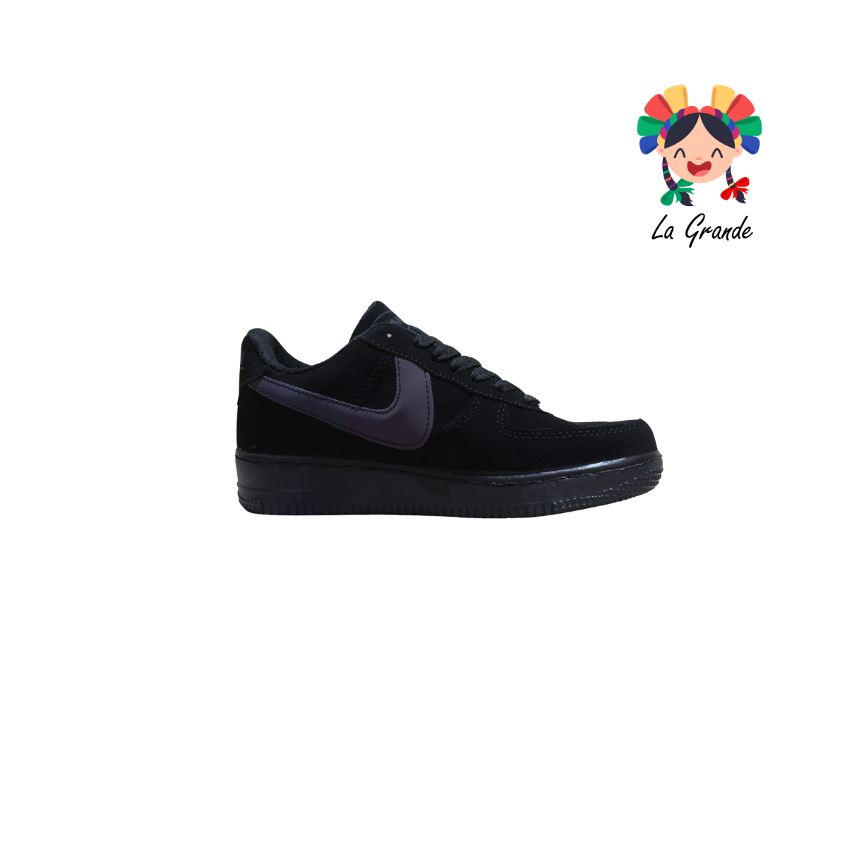 002 LERMI Negro Tornasol Nobuck Tenis Casual Para Dama y Joven