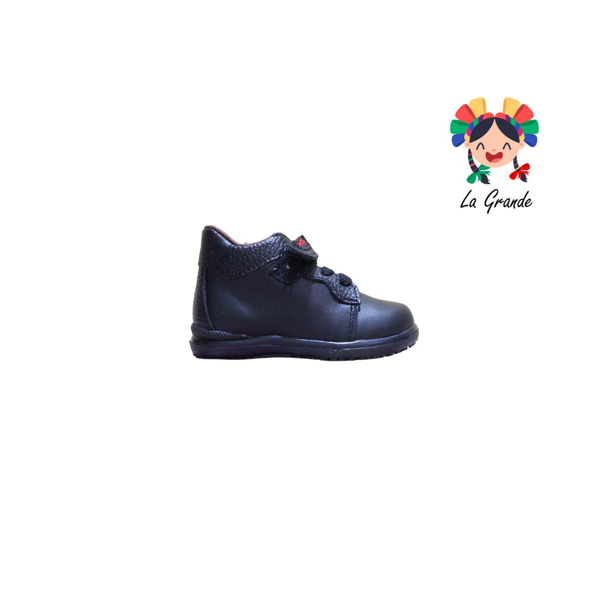 3444 DOGI Negro Piel Zapato Casual para Bebé