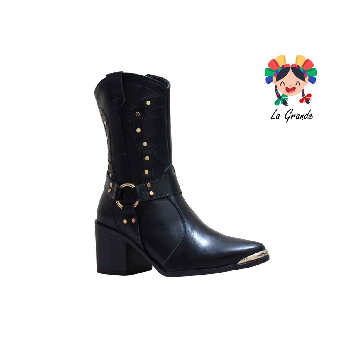 1011 IVANNEP Negro Bota Vaquera para Dama