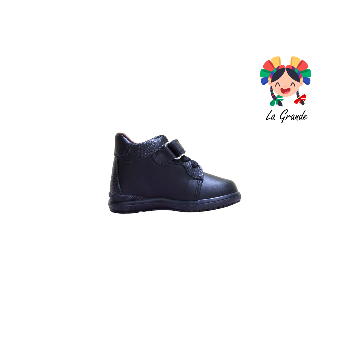 3444 DOGI Negro Piel Zapato Casual para Bebé